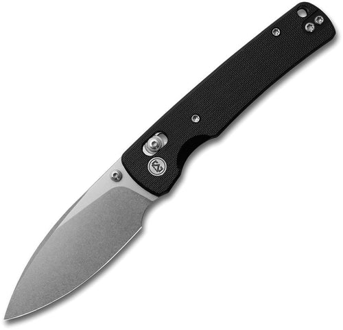 Miguron Vakor crossbar lock folding knife with stonewash 14C28N blade and black G10 handle (MGR817AWBK)