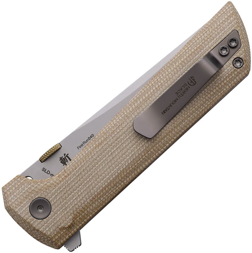NMB2406YLMCT North Mountain Blade Chop 2 Button Lock Micarta Tan