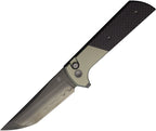 NMB2407GRCFD: North Mountain Blade Chop 2 button lock, carbon fiber handle with aluminum bolsters, 3.5" black DLC San Mai tanto blade