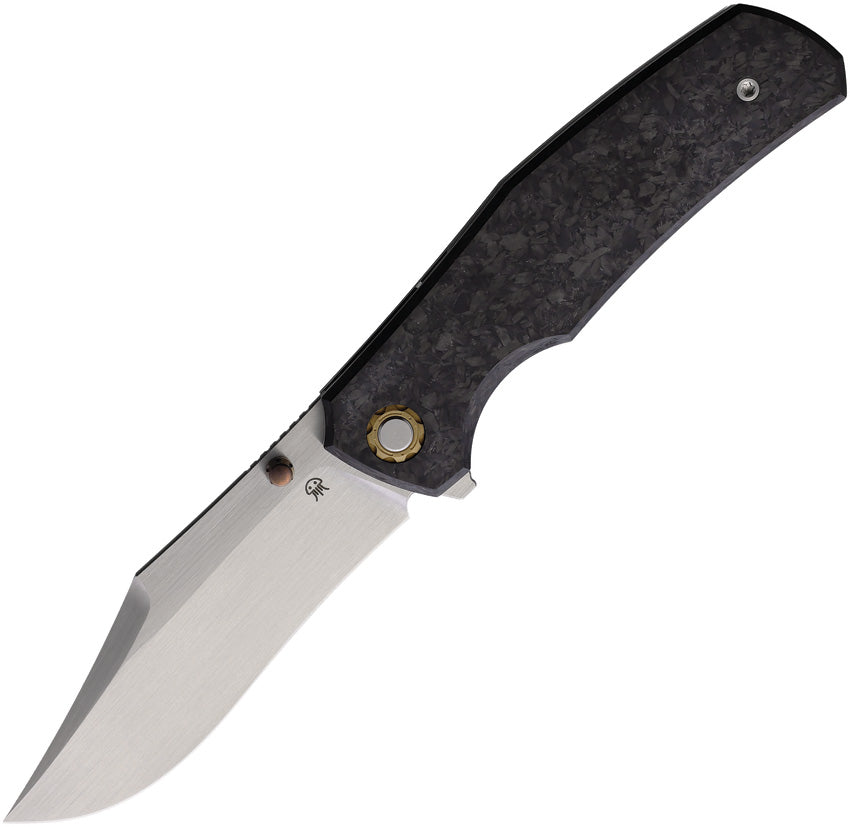 NMB2408BKCF: North Mountain Blade Jellyfish linerlock, carbon fiber handle, 3.5" satin M390 clip point blade