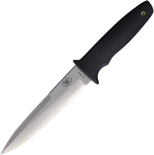 NMB2417BK: North Mountain Blade Terzuola M30A1 fixed blade, black G10 handle with Timascus Dragon inlay, 6.13" forged SLD-Magic spear point blade