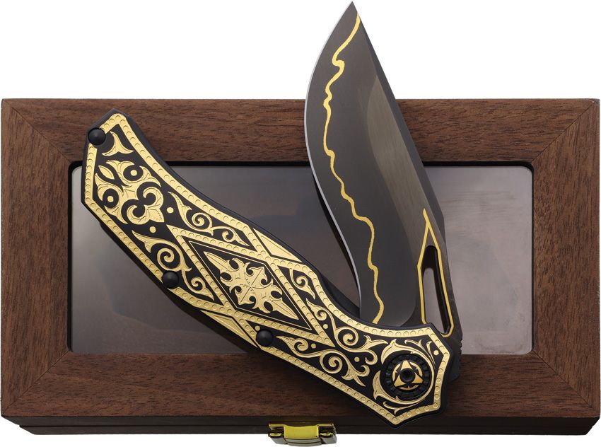 NMB2532GDD North Mountain Blade Gold Nocturne Linerlock 24K