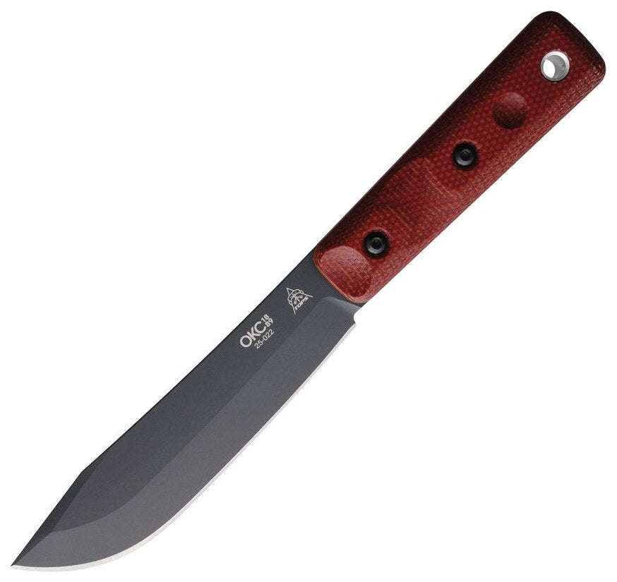 ON7026B Ontario XL Hunter Fixed Blade Red Mic