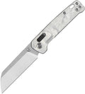 QSP Penguin Glyde Lock satin blade with aluminum foil handle, displayed at angle.