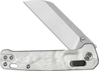 QSP Penguin Glyde Lock open with satin blade and foil aluminum handle.