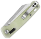 QSP Penguin Glyde Lock GITD folding knife with satin blade and glow-in-the-dark handle, shown open.