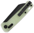 QSP Penguin Glyde Lock BSW GITD folding knife with black blade and glow-in-the-dark handle.