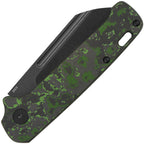 QSP Penguin Slip Joint Jungle CF with black blade and green camo handle, angled view.