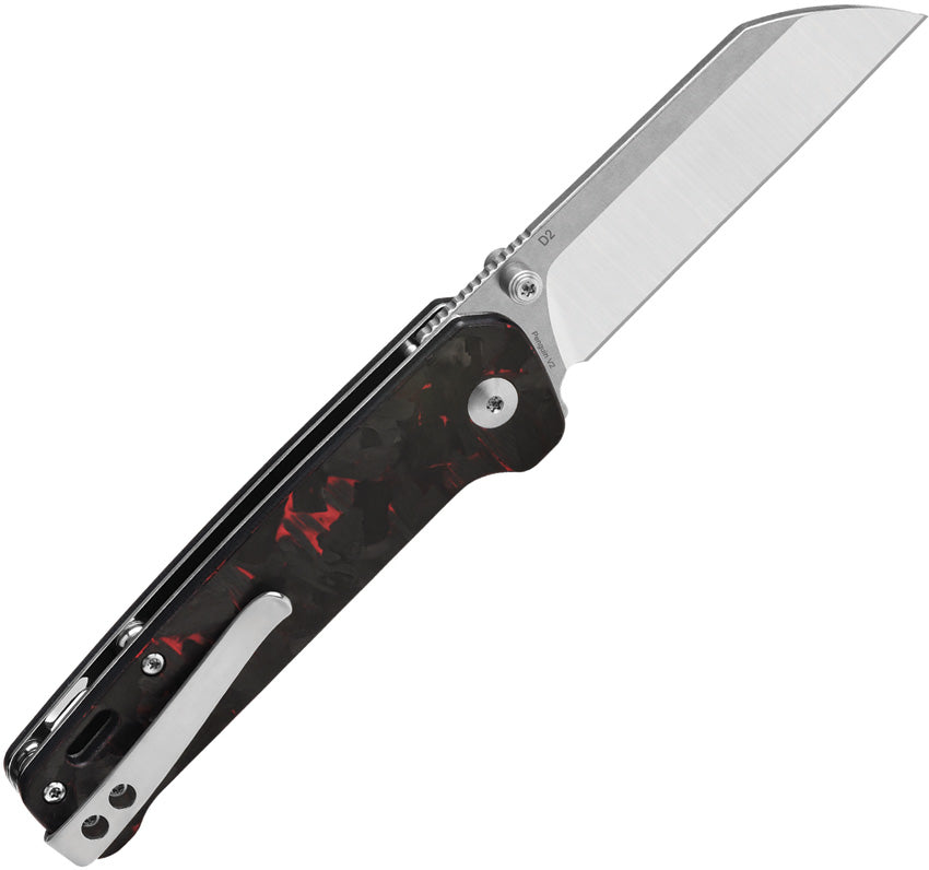 QS130V2F1 QSP Penguin V2 Linerlock Red CF