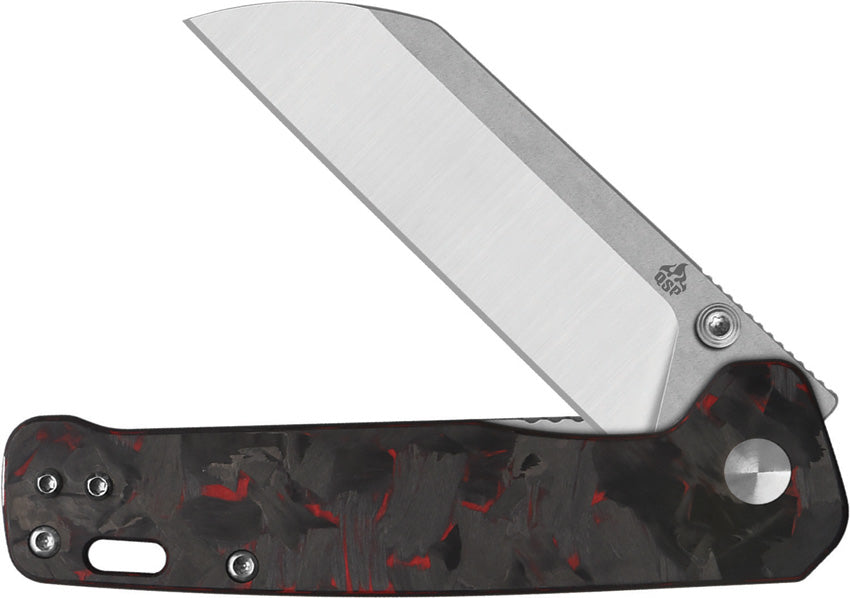 QS130V2F1 QSP Penguin V2 Linerlock Red CF
