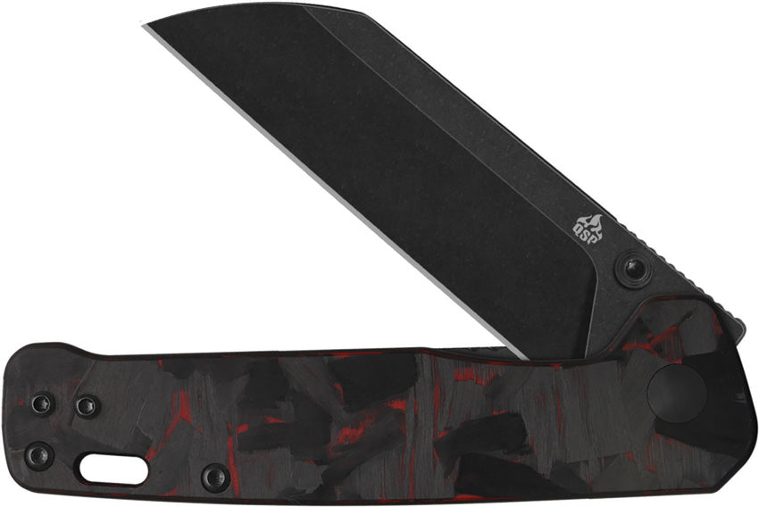 QS130V2F2 QSP Penguin V2 Linerlock Red CF