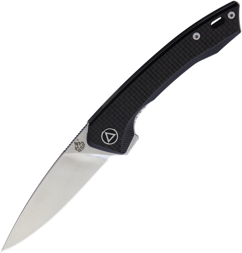 QS135A Leopard Linerlock CF