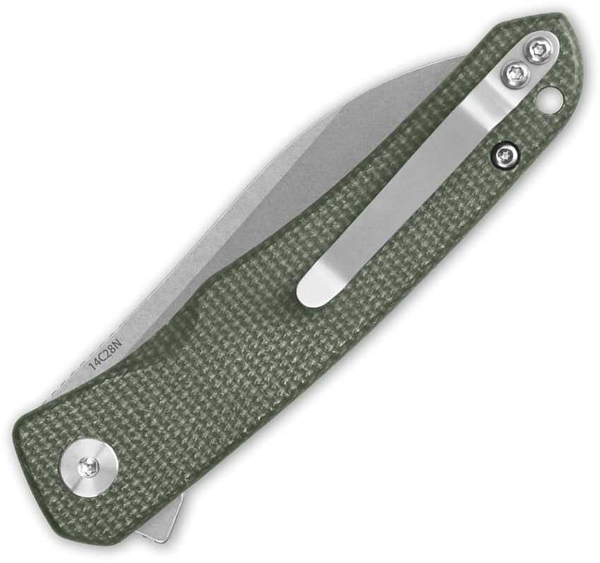 QS140E1 QSP Otter Linerlock Green Micarta