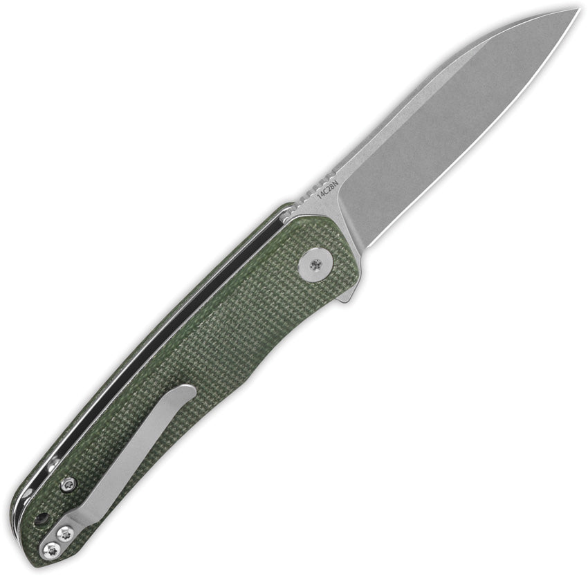 QS140E1 QSP Otter Linerlock Green Micarta