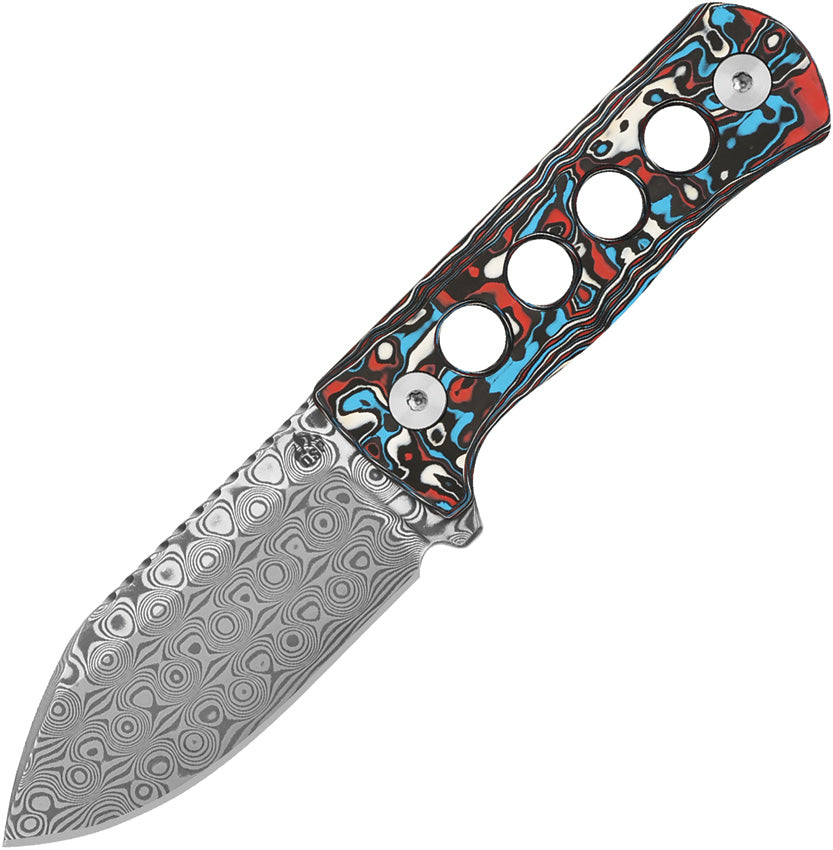QS141J QSP Canary Neck Knife Damascus