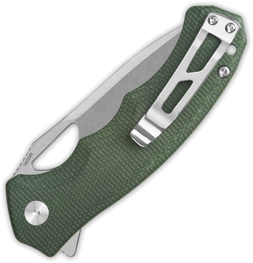 QS153C1 QSP Gorilla Linerlock Green Mic