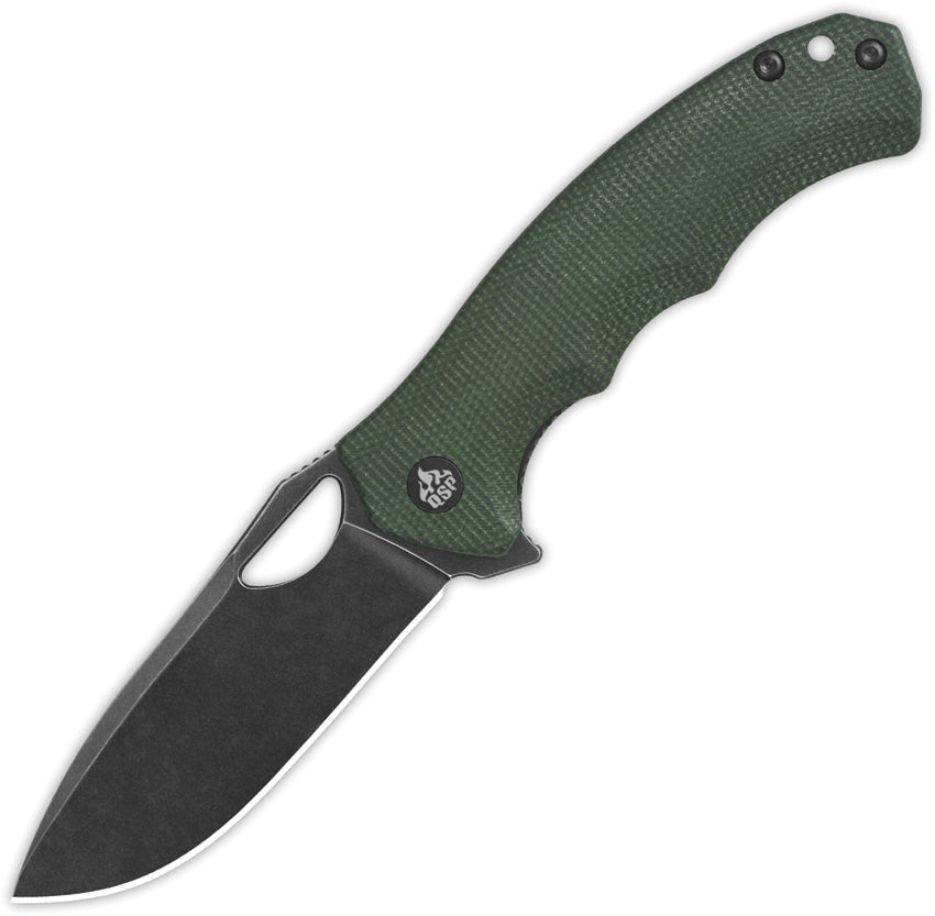 QS153C2 QSP Gorilla Linerlock Green Mic