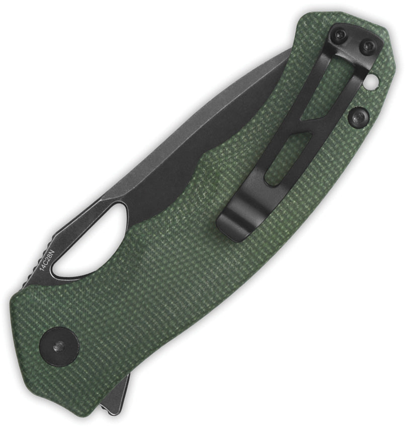 QS153C2 QSP Gorilla Linerlock Green Mic