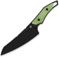 QS172B2: QSP T-Cook fixed blade, Glow in the Dark G10 handle, 5.25" black coated Nitro V Wharncliffe blade