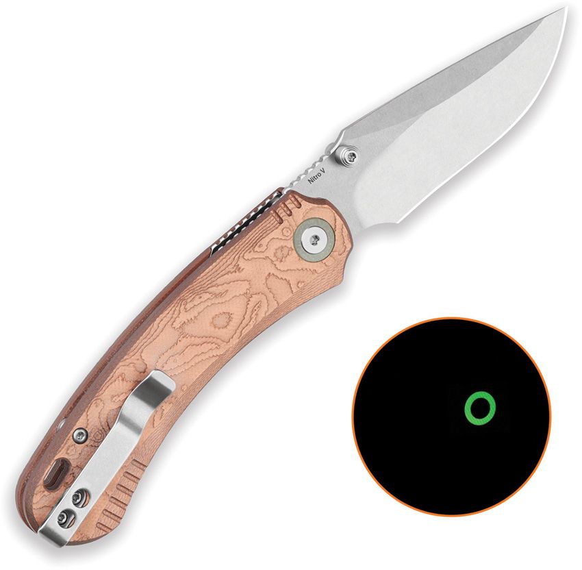 QS174C1 QSP Knife Coyote Button Linerlock Cppr