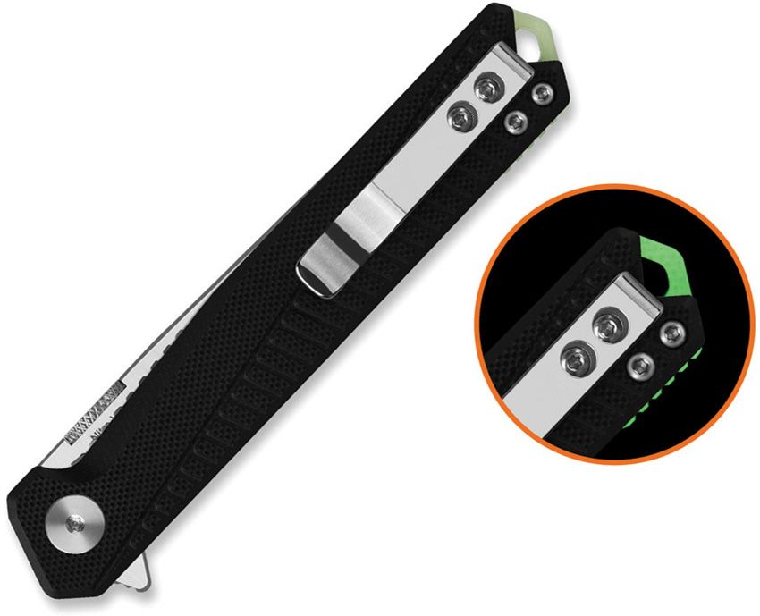 QS176A1 QSP Knife Mantis Linerlock Black G10
