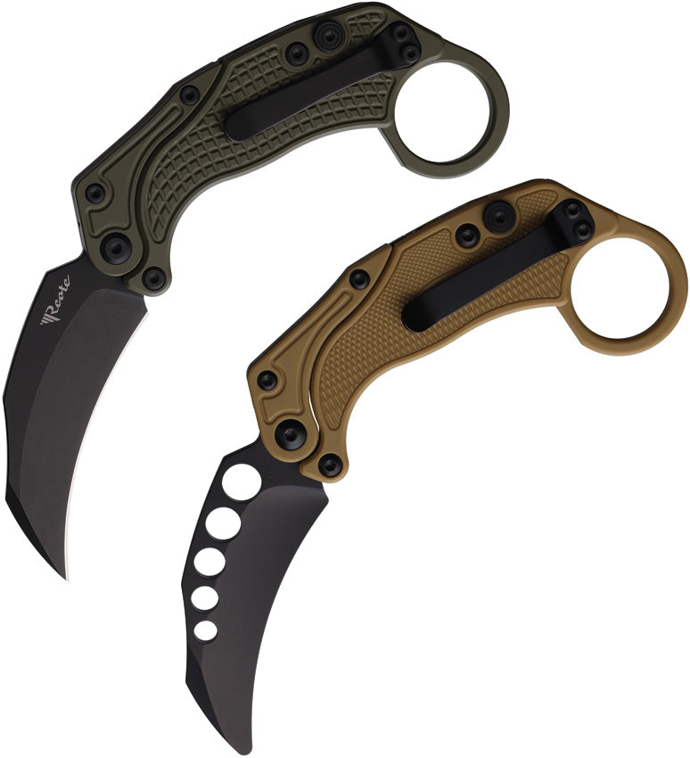 REA119 Reate Knives EXO-K Button Lock Green Black