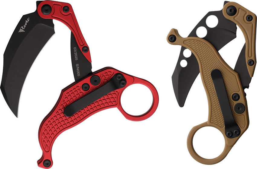 REA120 Reate Knives EXO-K Button Lock Red Black PV