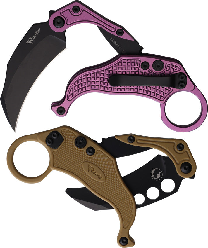 REA122 Reate Knives EXO-K Button Lock Purple Black