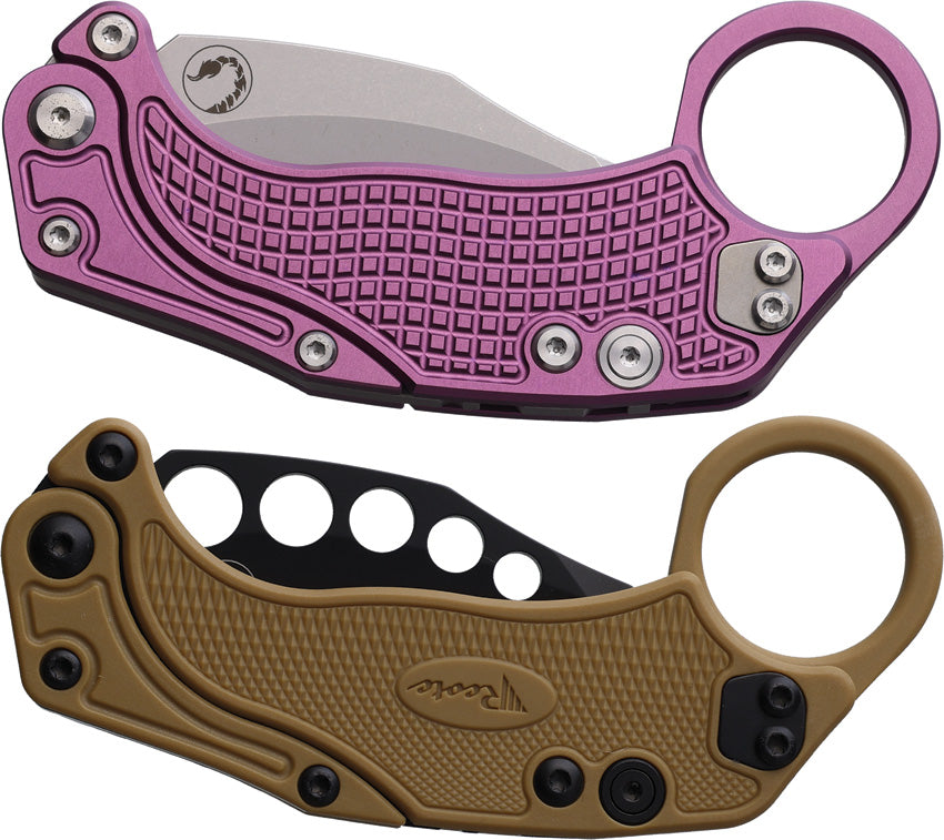 REA123 Reate Knives EXO-K Button Lock Purple SW