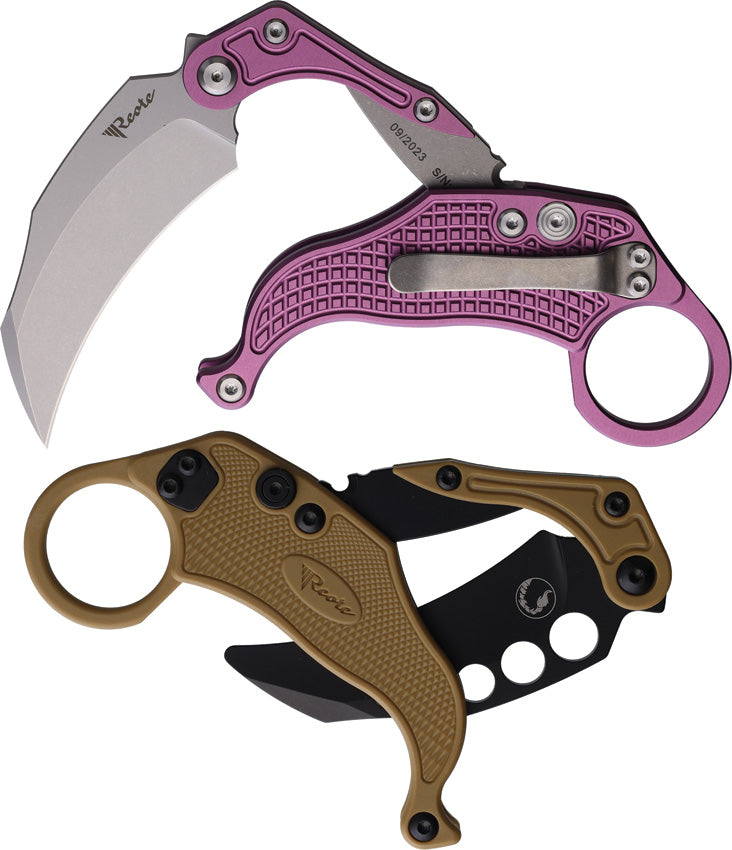REA123 Reate Knives EXO-K Button Lock Purple SW