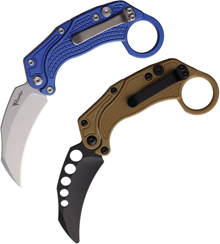 REA125 Reate Knives EXO-K Button Lock Blue SW