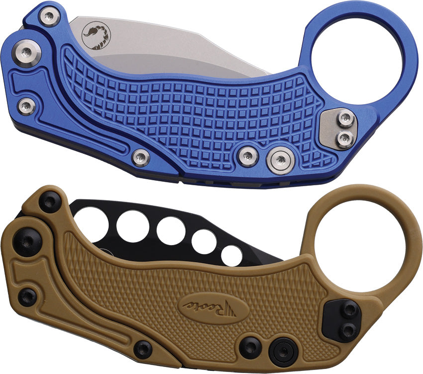 REA125 Reate Knives EXO-K Button Lock Blue SW