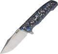 REA226: Reate Knives 9DV2 framelock, Frost Fat carbon fiber and gray titanium handle, 3.5" satin CPM-154 clip point blade