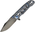 REA229: Reate Knives 9DV2 framelock, Frost Fat carbon fiber and black titanium handle, 3.5" black DLC CPM-154 clip point blade