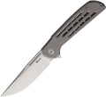 REA248: Reate Knives Remedy framelock, bead blast titanium handle, 3.75" satin Elmax drop point blade