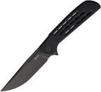 Reate Knives Remedy framelock folding knife with black DLC Elmax blade and black PVD titanium handle (REA250)