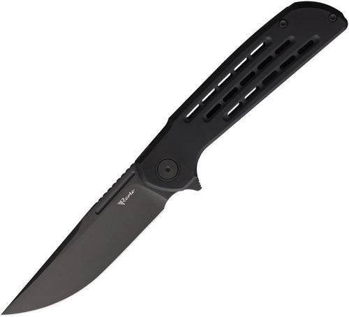 Reate Knives Remedy framelock folding knife with black DLC Elmax blade and black PVD titanium handle (REA250)