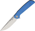 Reate Knives Remedy framelock folding knife with satin Elmax blade and Blue Glass Fat carbon fiber handle (REA257)