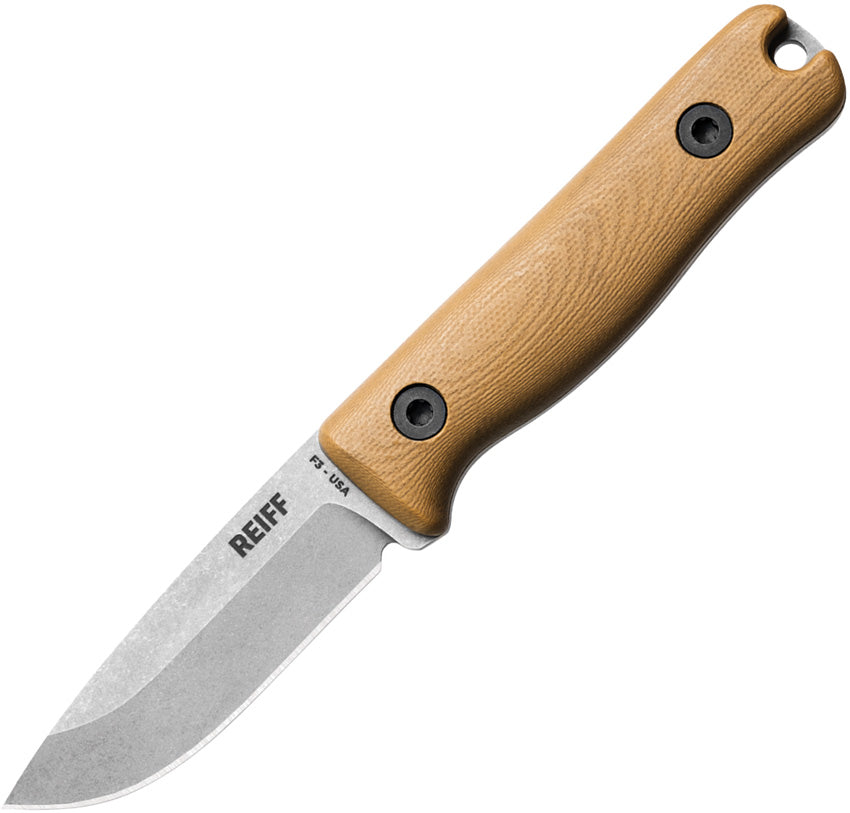 REKF3MCCGL F3 EDC Fixed Blade Tan G10 Ltr