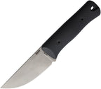 Reiff Knives Rut fixed blade knife with stonewash MagnaCut drop point blade and black G10 handle (REKRU319BLGBLKA)