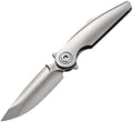 RK0207: Rike Viper 3 framelock, gray titanium handle, 3.38" satin M398 spear point blade