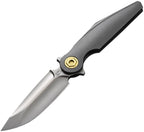 RK0208: Rike Viper 3 framelock, dark gray titanium handle, 3.38" satin M398 spear point blade