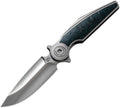 RK0210: Rike Viper 3 V2 framelock, green marble carbon fiber handle, 3.38" satin M398 spear point blade
