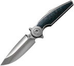 RK0210: Rike Viper 3 V2 framelock, green marble carbon fiber handle, 3.38" satin M398 spear point blade