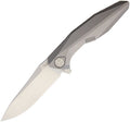 RK1508S: Rike 1508S framelock, gray titanium handle, 3.25" satin M390 drop point blade