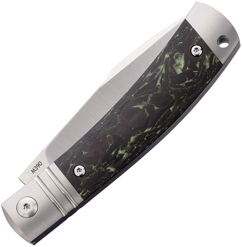 RKKD01GRNCF Rike Knife Slip Joint Black Green CF