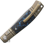 RKKD02BBCF Rike Knife Framelock Bronze Blue CF