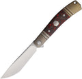 RKKD02BRCF: Rike KD02 framelock, bronze titanium handle with black and red carbon fiber inlay, 3.25" satin M390 blade