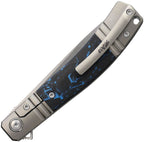 RKKD02PBCF Rike Knife Framelock Gray Blue CF