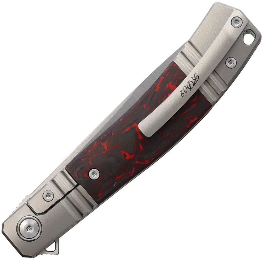 RKKD02PRCF Rike Knife Framelock Gray Red CF